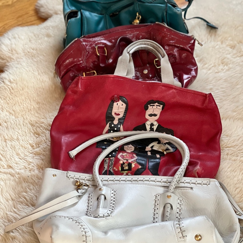 Alexander McQueen Red and White Tote Bag